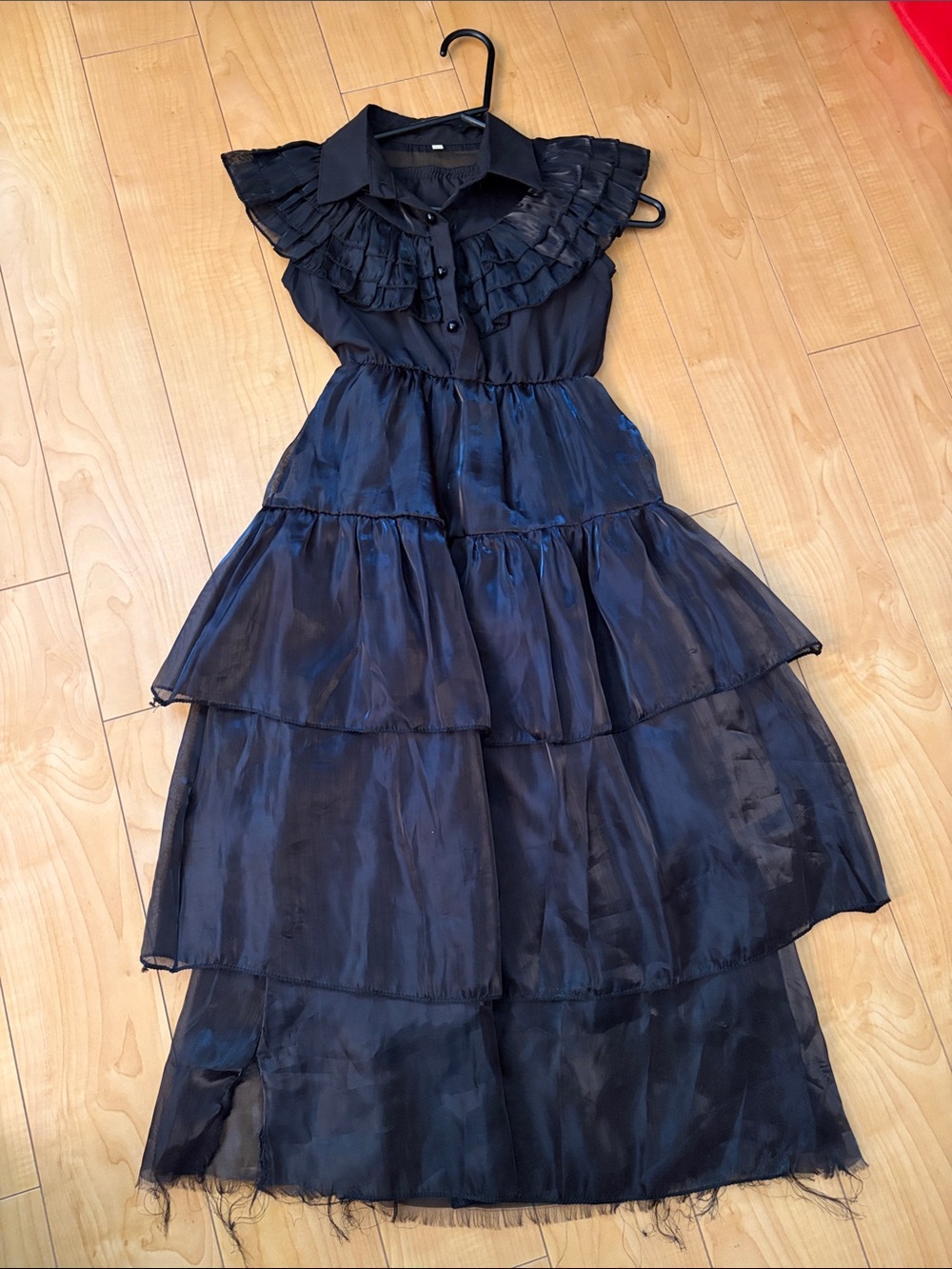 Black Ruffled Tiered Maxi Dress - Women's